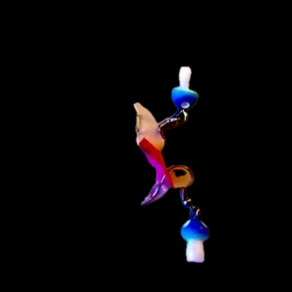 Another magical nwt shroom earrings SUPER RAD COOL mushroom blue set of ceramic - Picture 2 of 3